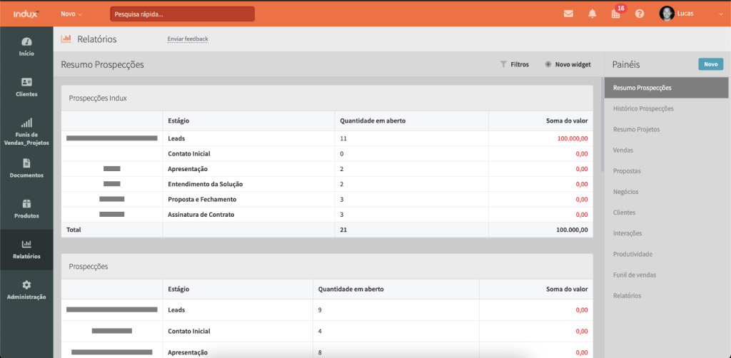 Print da tela do sistema